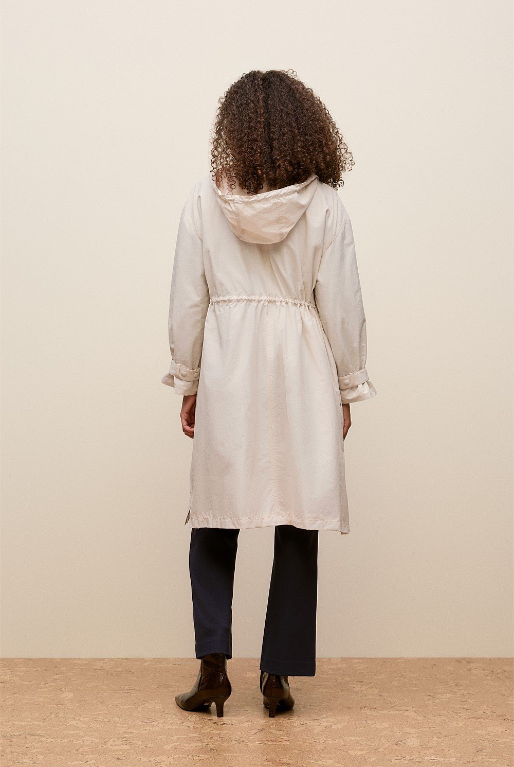 Cotton Blend Longline Anorak