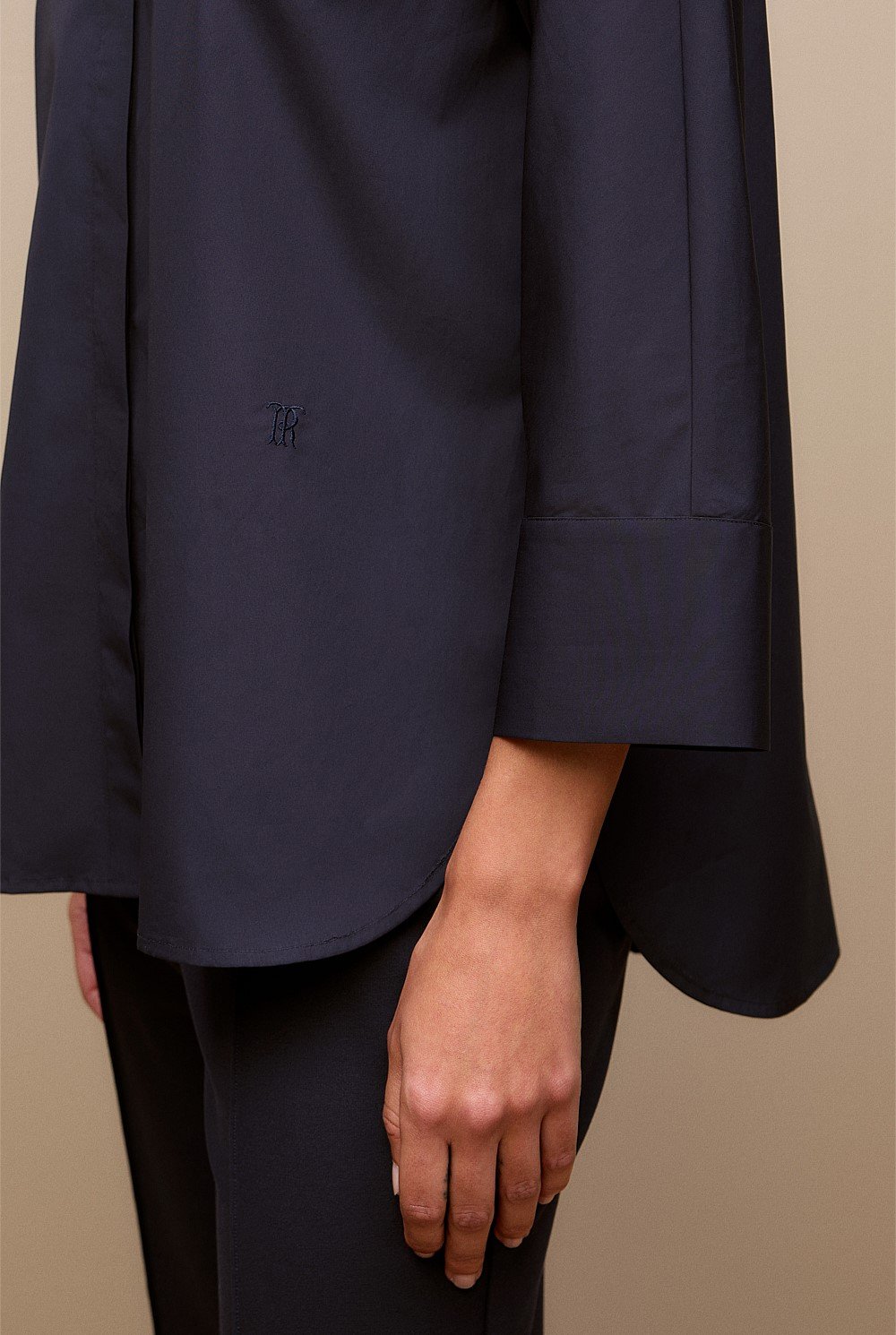 Poplin Boxy Monogram Shirt