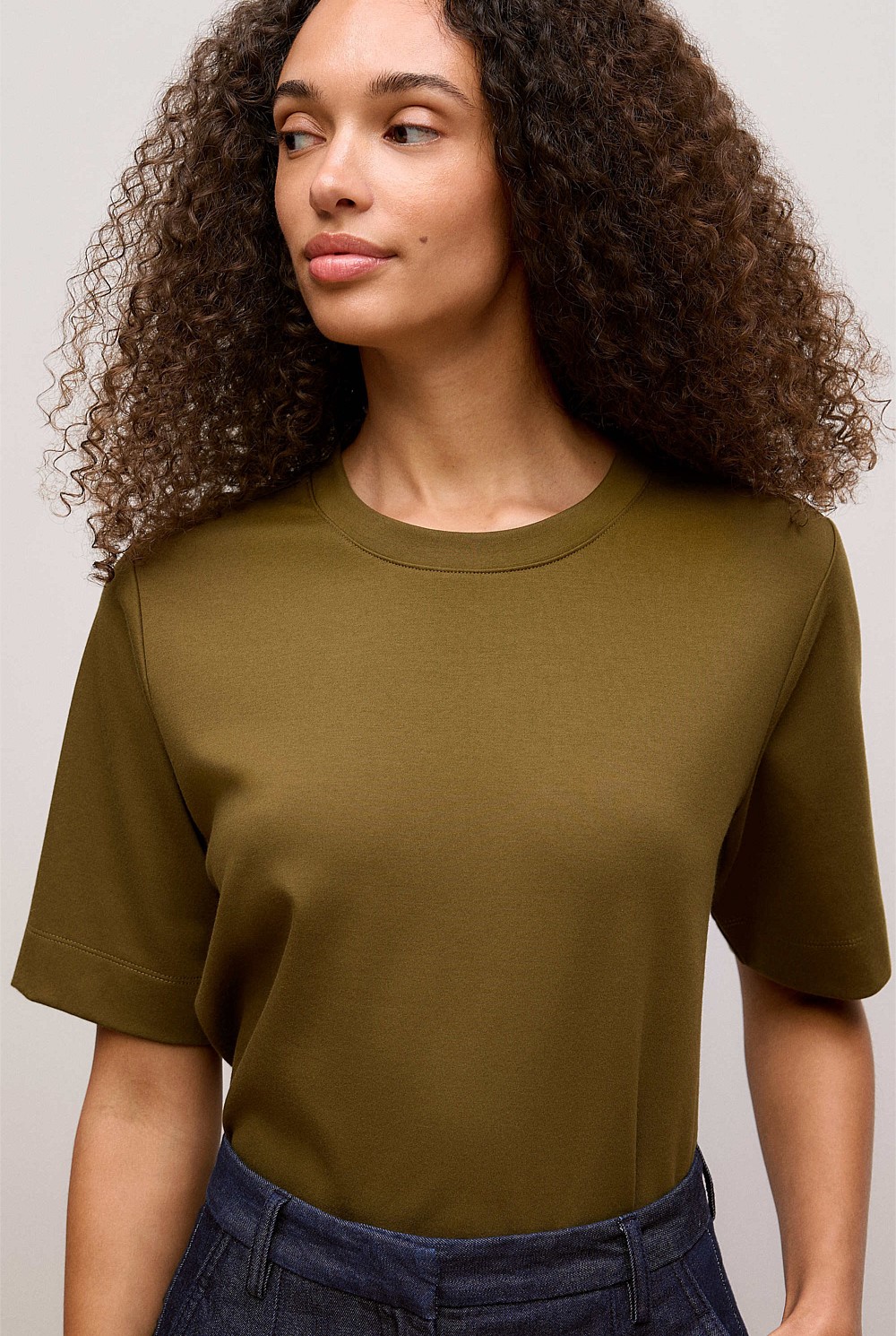 Modal Cotton Boxy Crew T-shirt