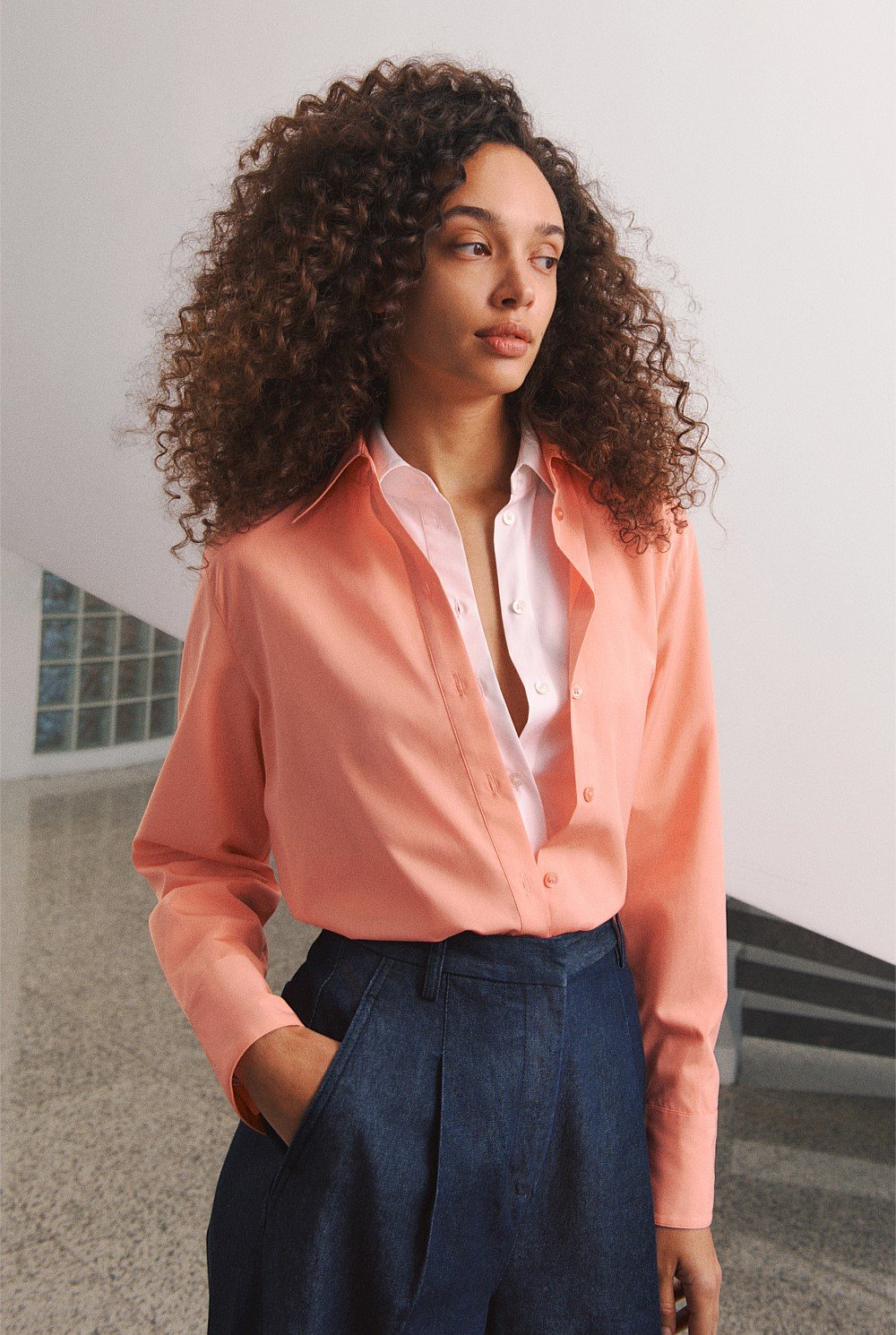 Cotton Poplin Long Sleeve Shirt
