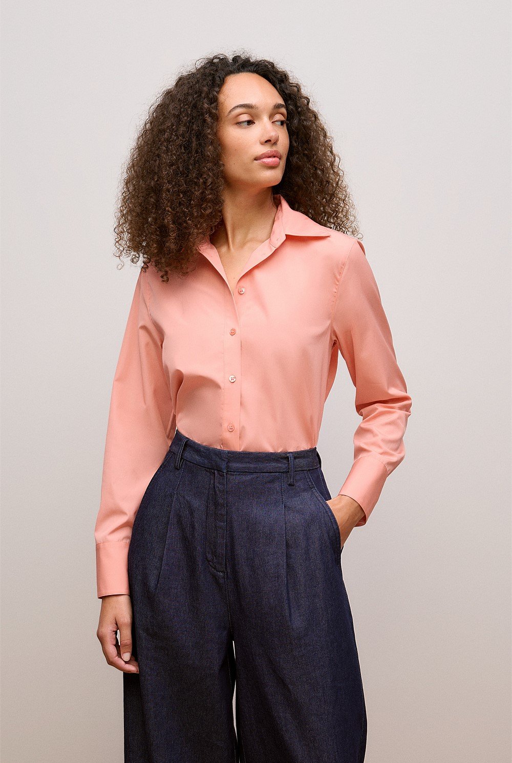 Cotton Poplin Long Sleeve Shirt
