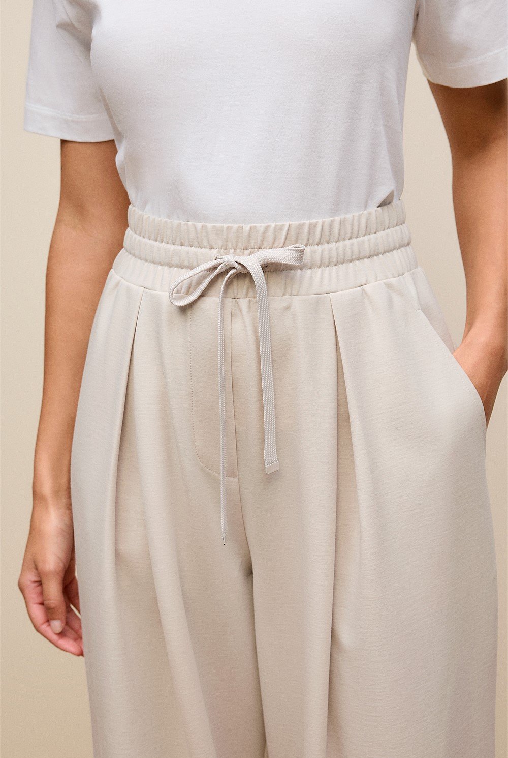 Ponte Wide Leg Pull On Pant