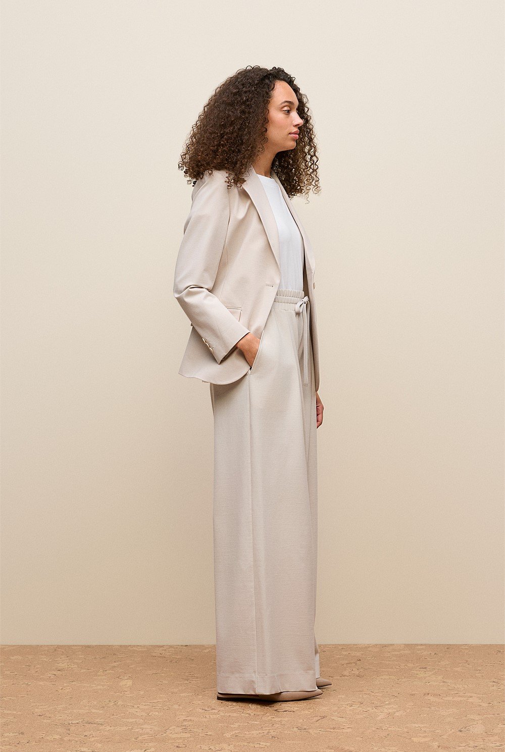 Ponte Wide Leg Pull On Pant