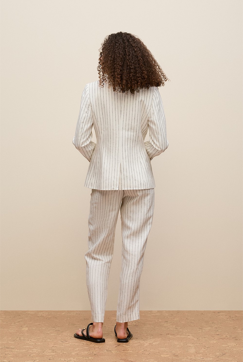 Linen Pinstripe Single Breasted Blazer