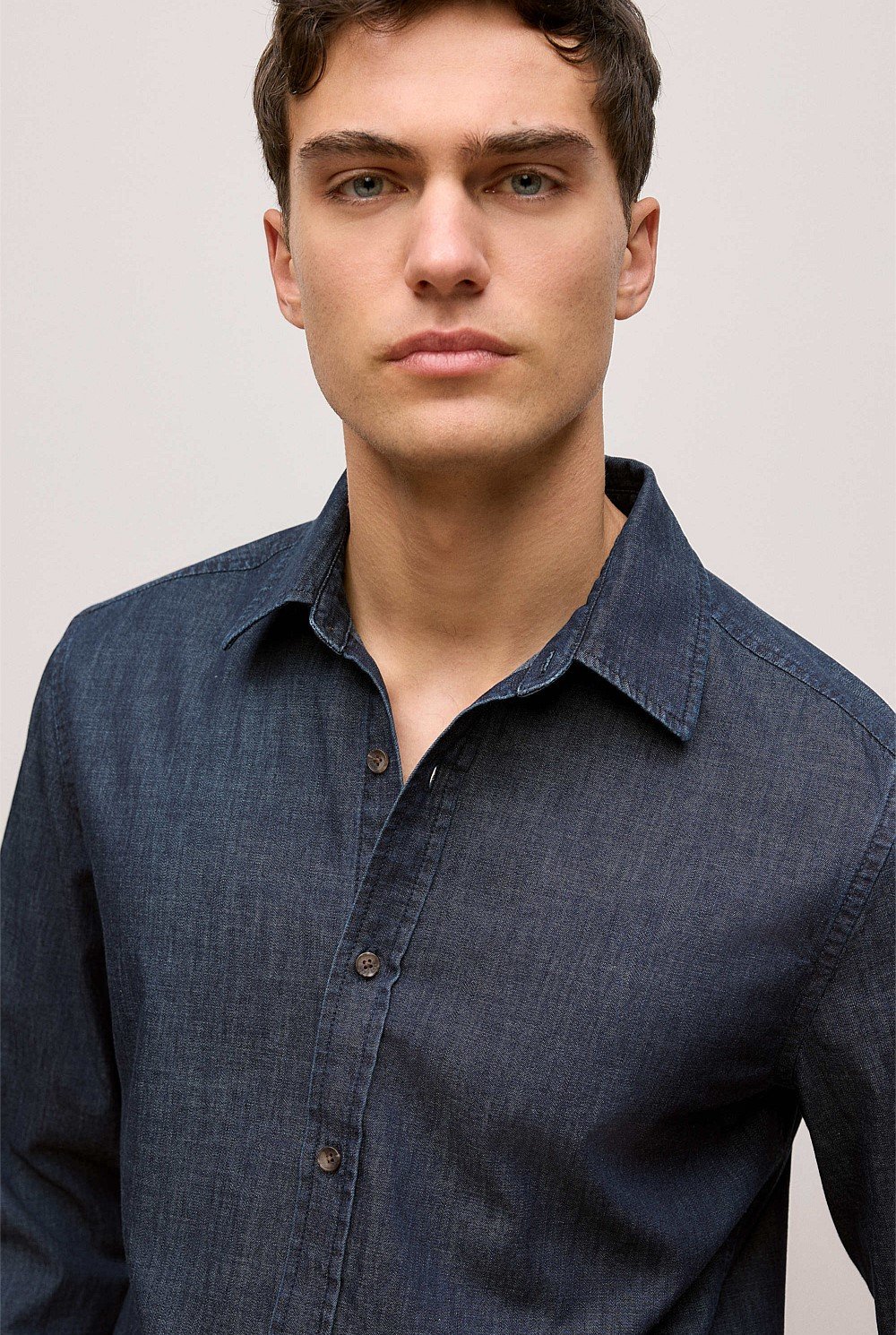 Regular Fit Denim Chambray Shirt