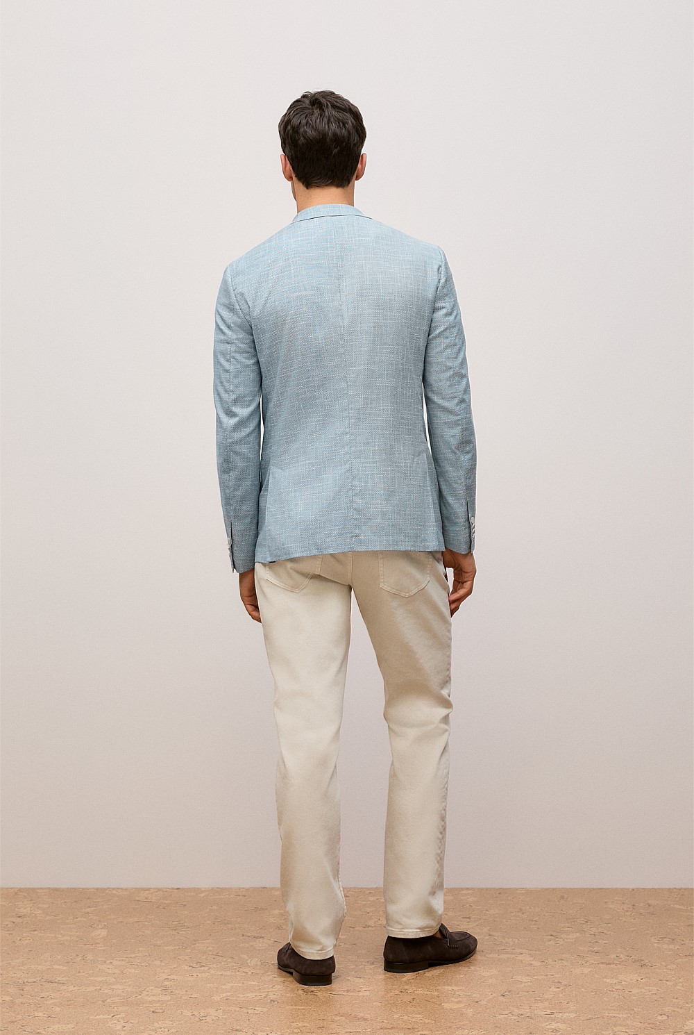 Tailored Fit Italian Wool Cotton Blend Blazer