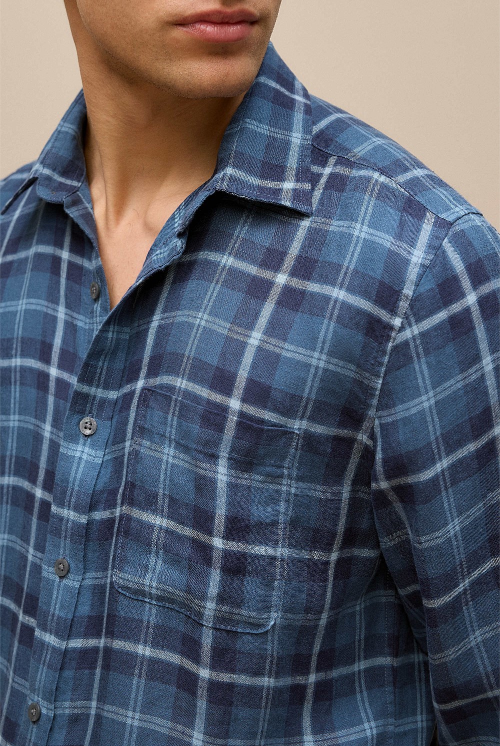 Regular Fit Linen Classic Check Shirt