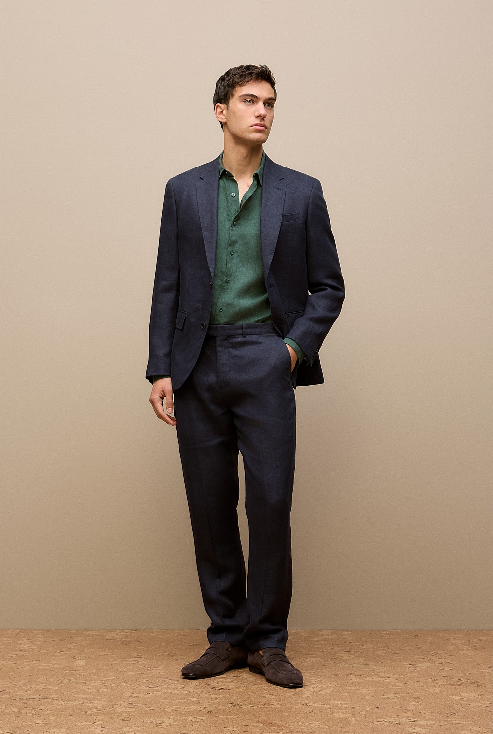 Tailored Fit Linen End On End Shirt