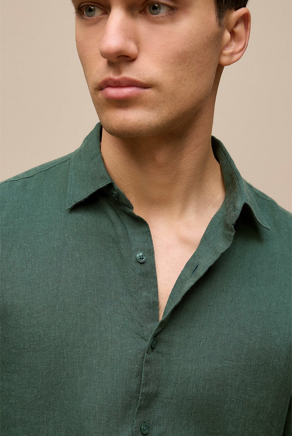 Tailored Fit Linen End On End Shirt