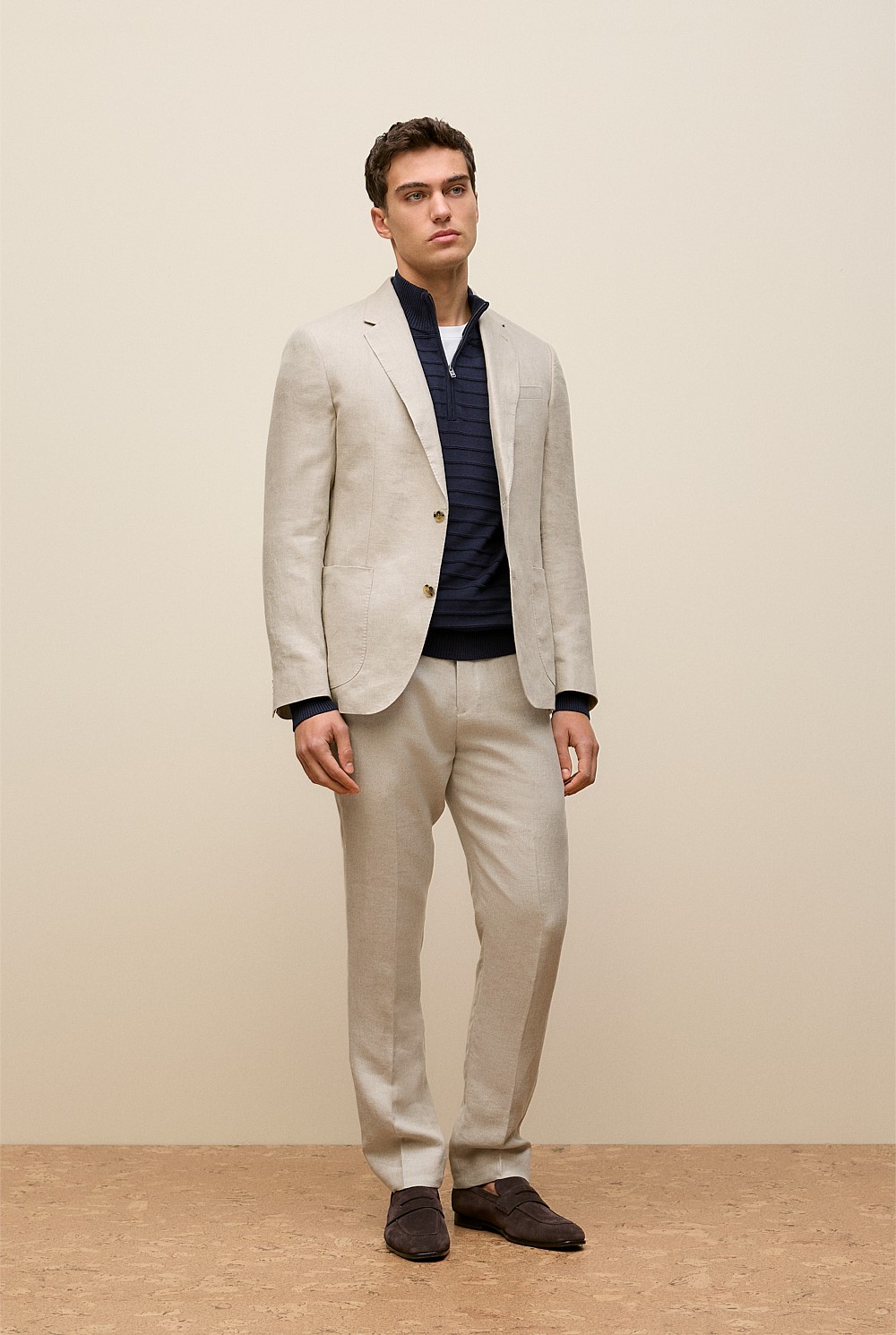 Cotton Silk Half Zip Knit