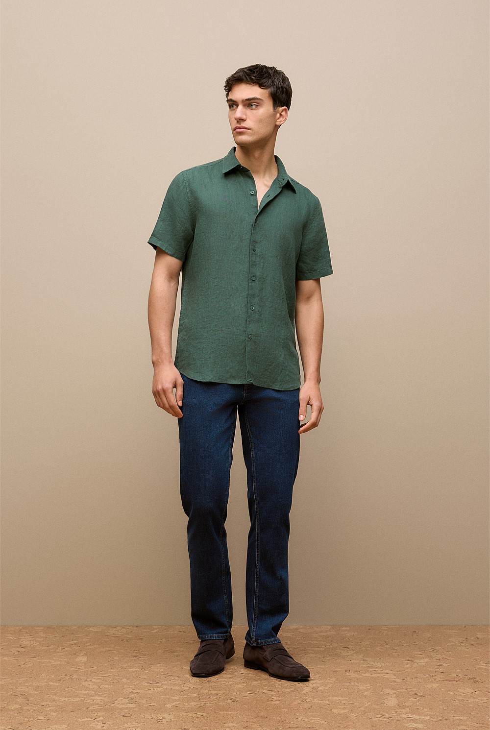 Linen End On End Short Sleeve Shirt