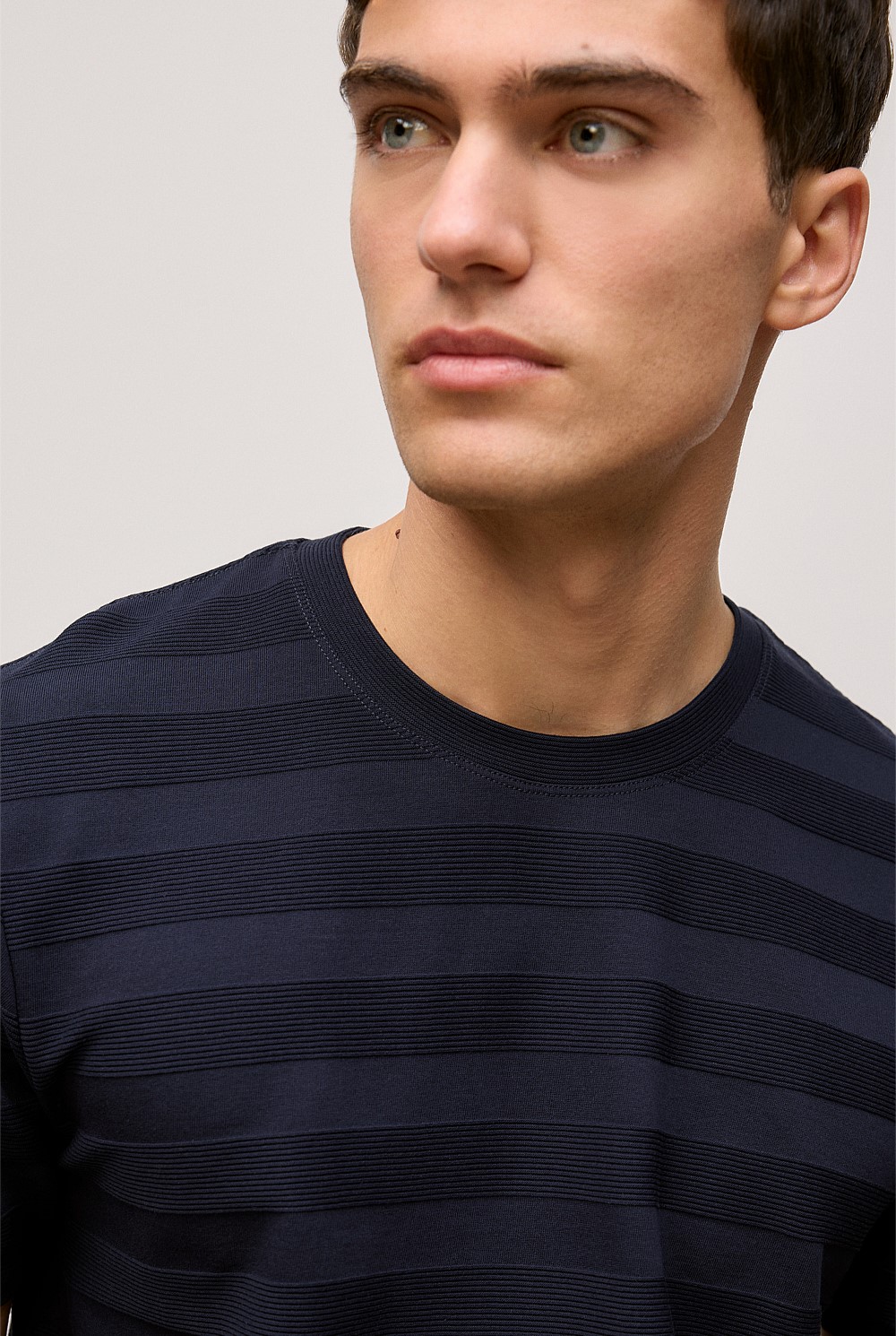 Textured Stripe Crew T-shirt