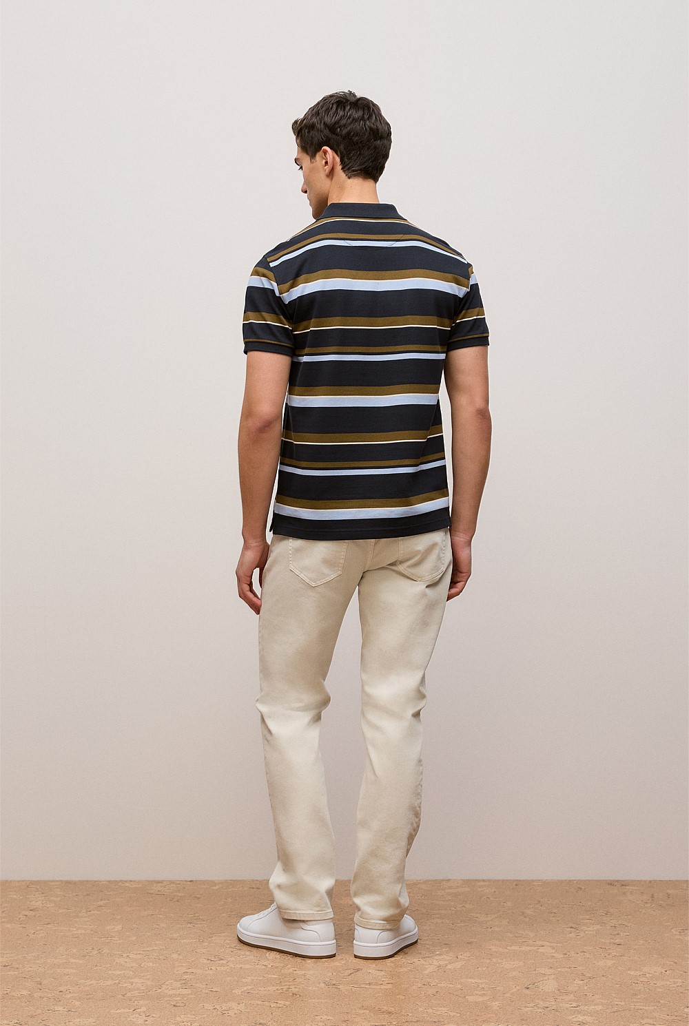 Colour Block Stripe Monogram Polo
