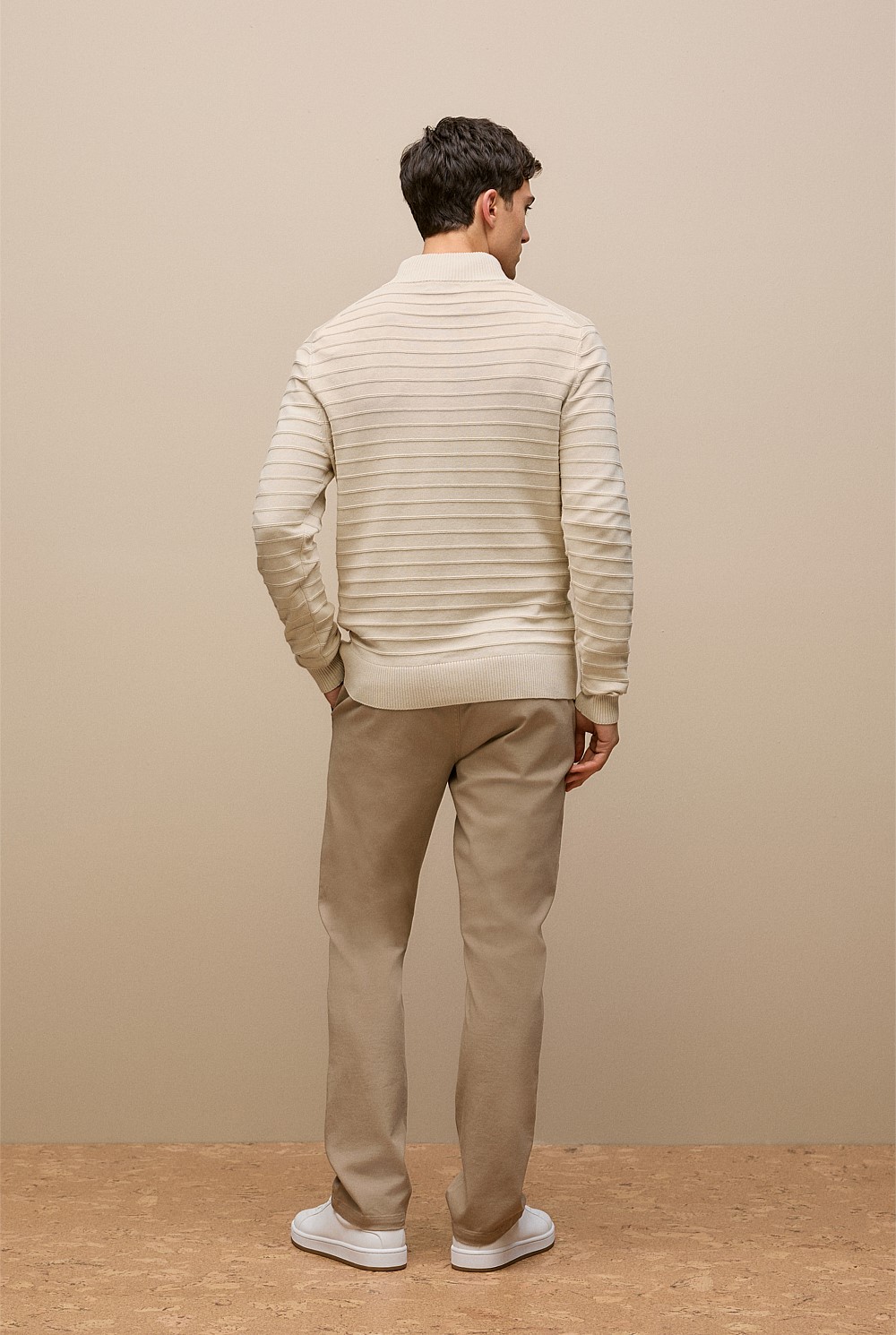 Cotton Silk Half Zip Knit