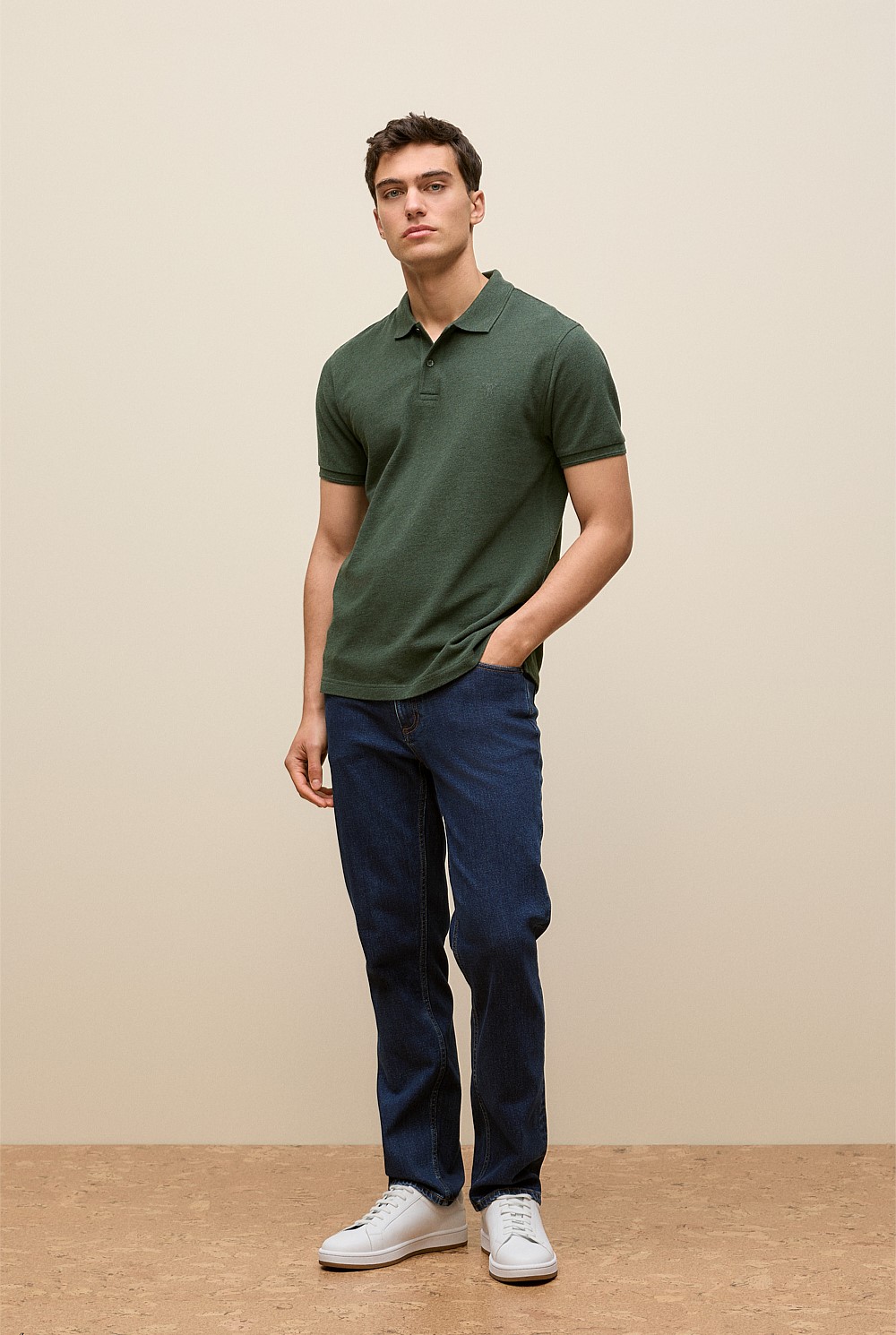 Pique Marle Monogram Polo