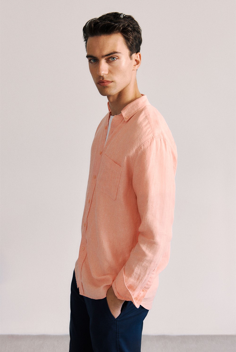 Regular Fit Linen End On End Shirt