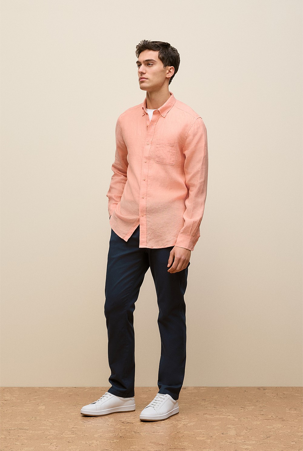 Regular Fit Linen End On End Shirt