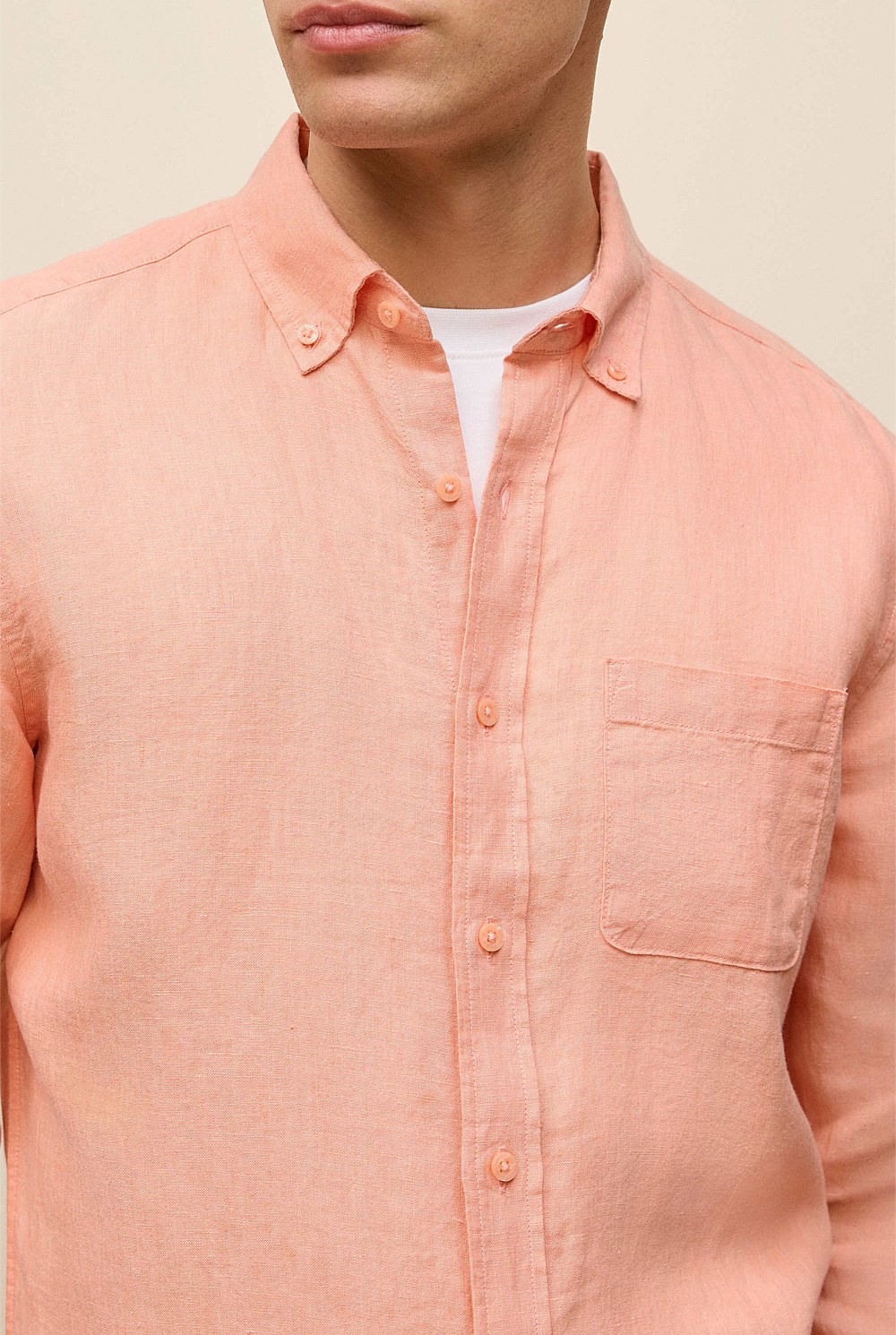 Regular Fit Linen End On End Shirt