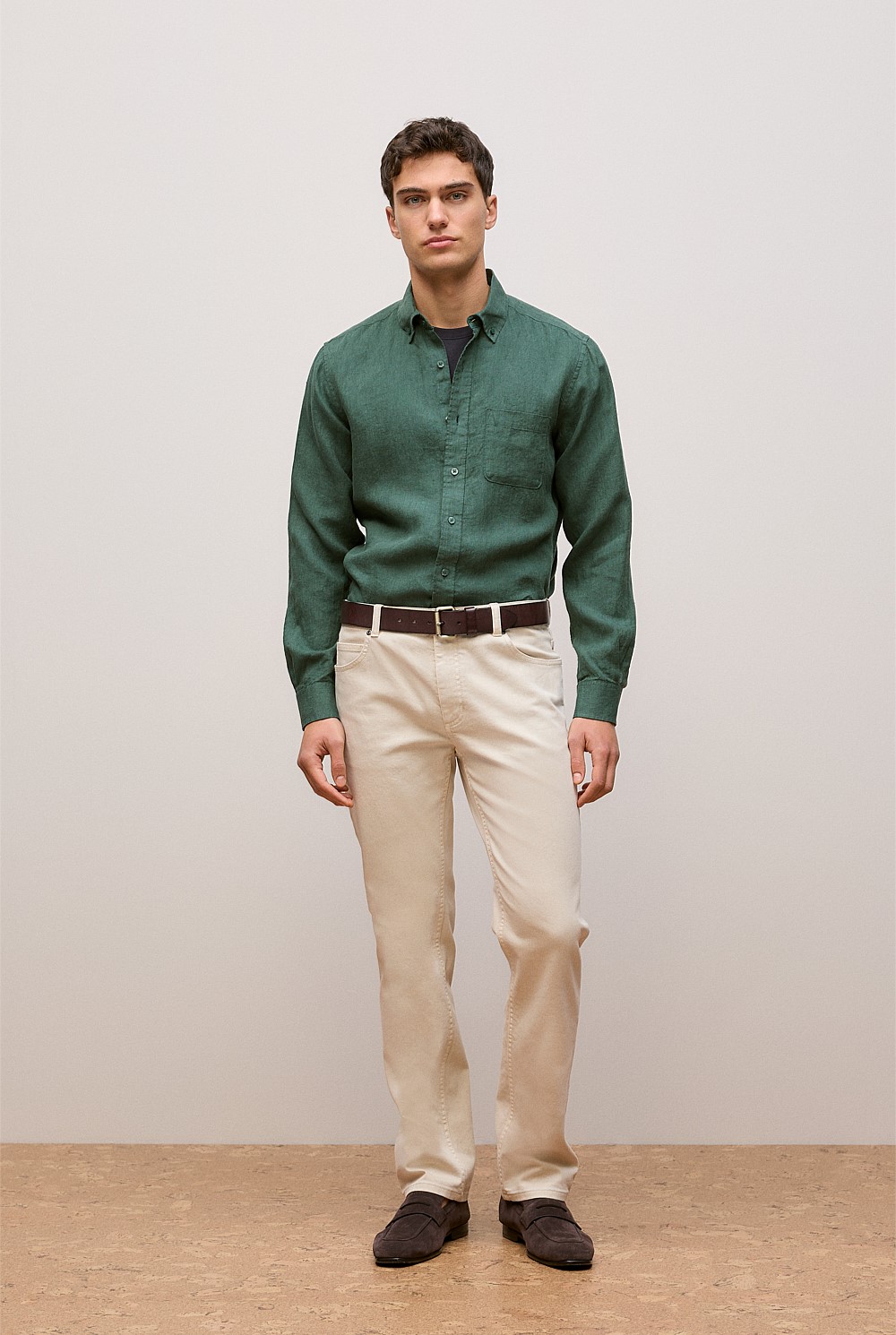 Regular Fit Linen End On End Shirt
