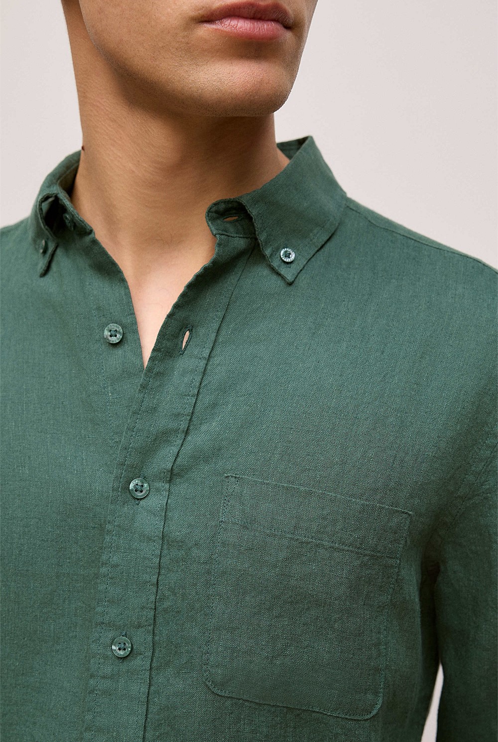 Regular Fit Linen End On End Shirt