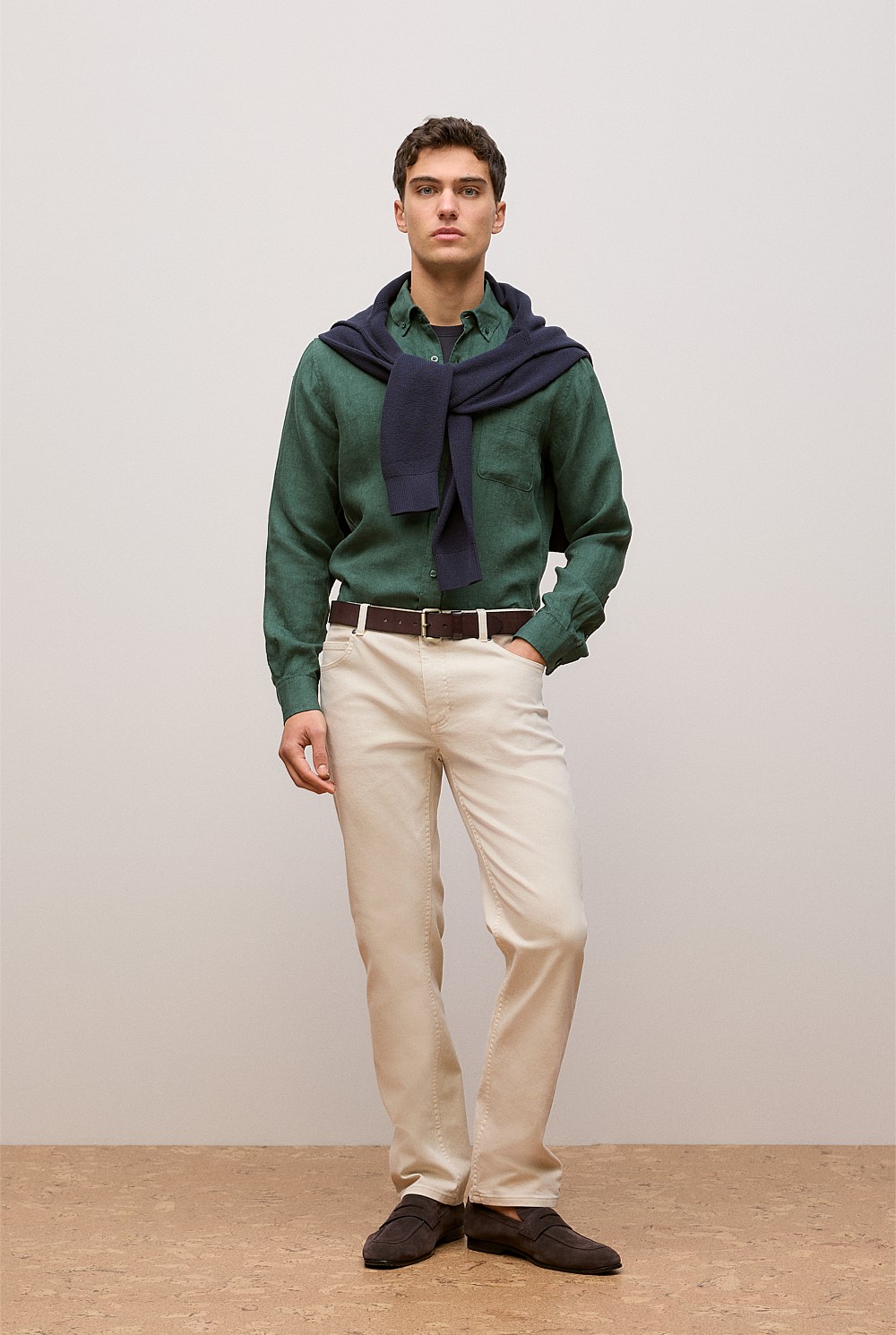 Regular Fit Linen End On End Shirt