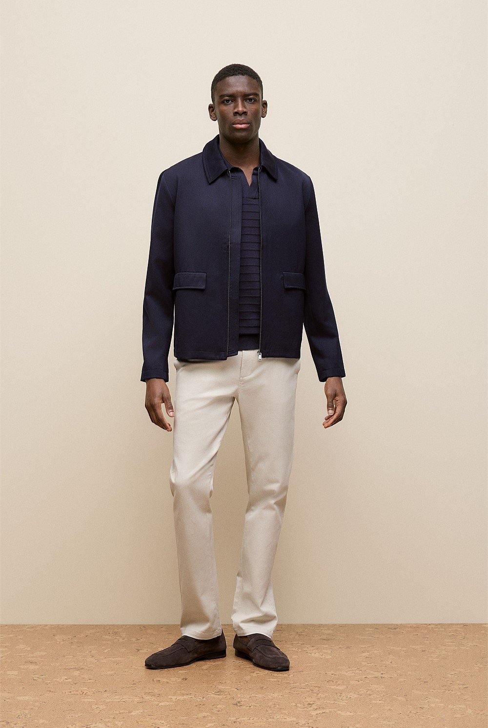 Twill Pocket Detail Zip Jacket