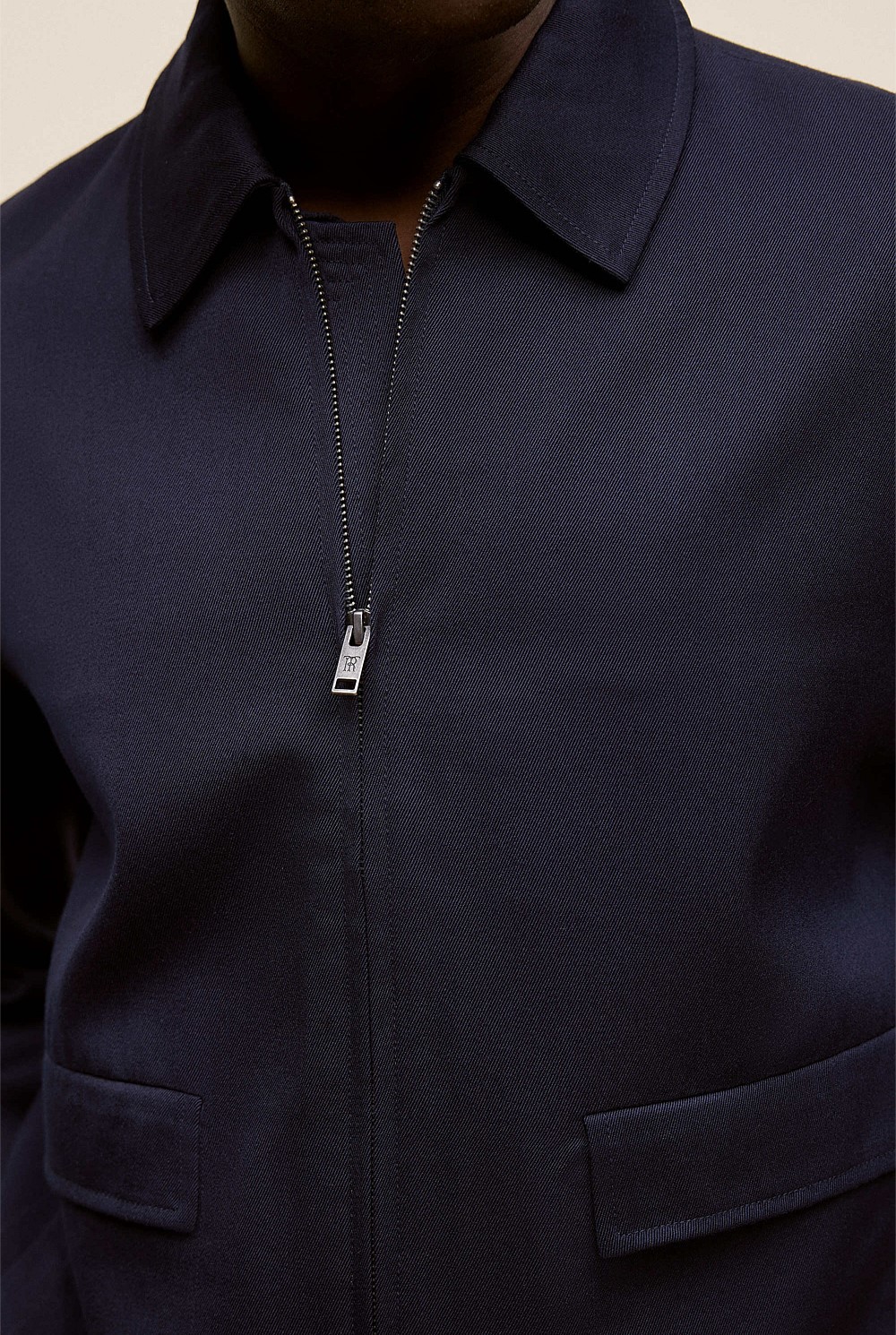 Twill Pocket Detail Zip Jacket