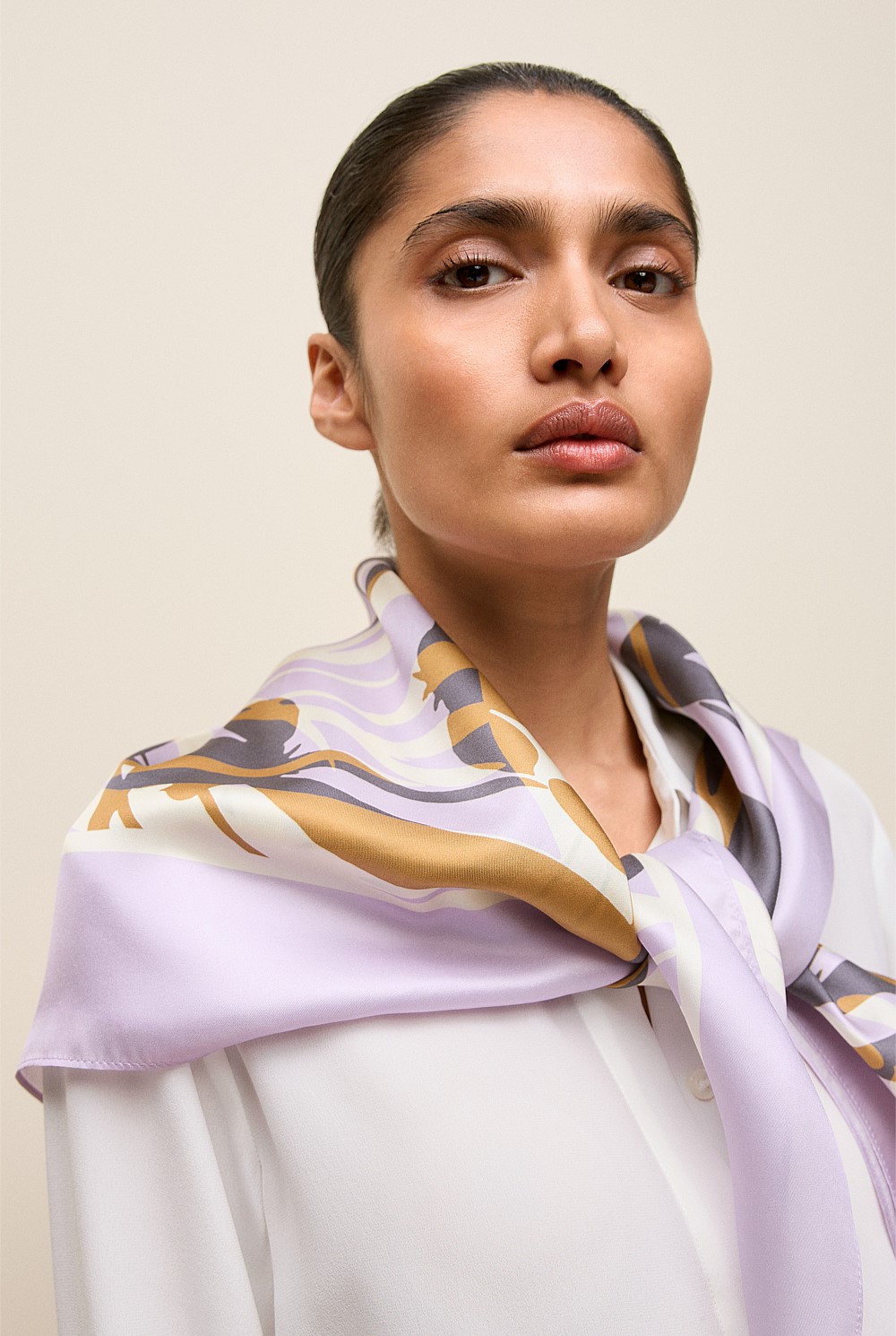 Shadow Leaf Silk Twill Neckerchief