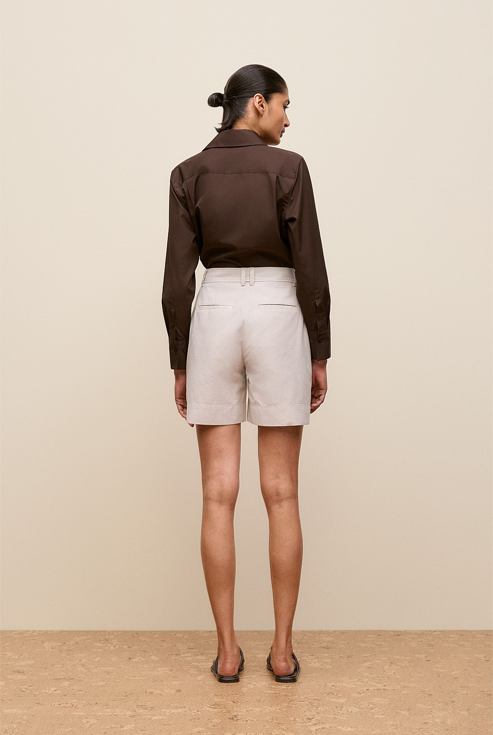Yarn Dyed Stretch Cotton Tailored Short