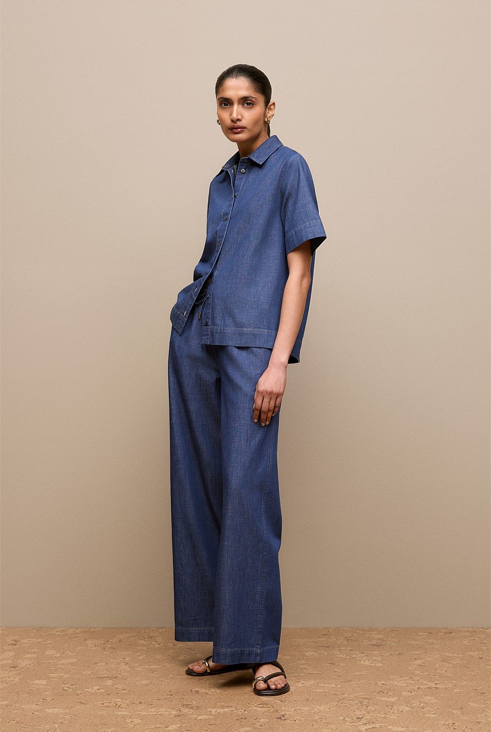 Soft Denim Short Sleeve Shirt