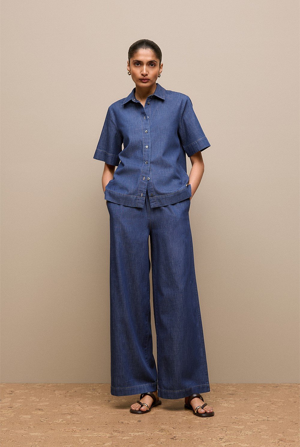Soft Denim Short Sleeve Shirt