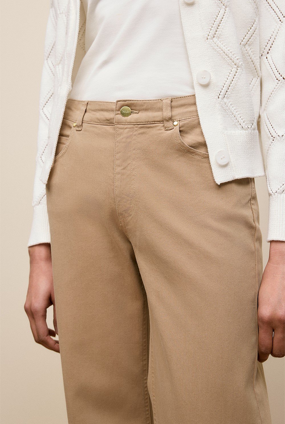 Garment Dyed Wide Leg Jean