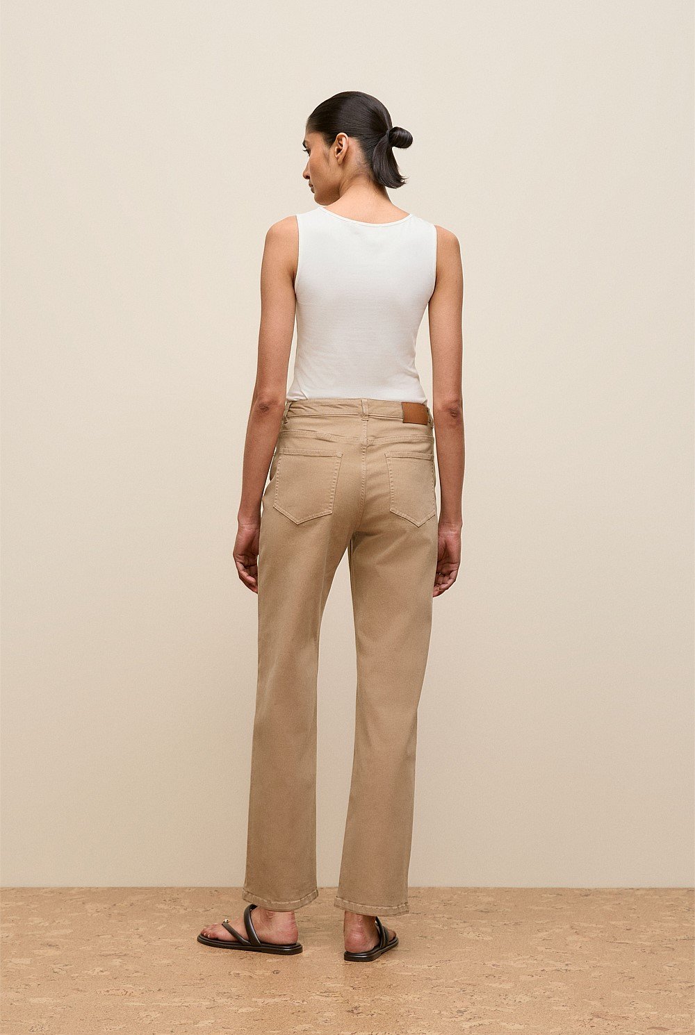Garment Dyed Wide Leg Jean