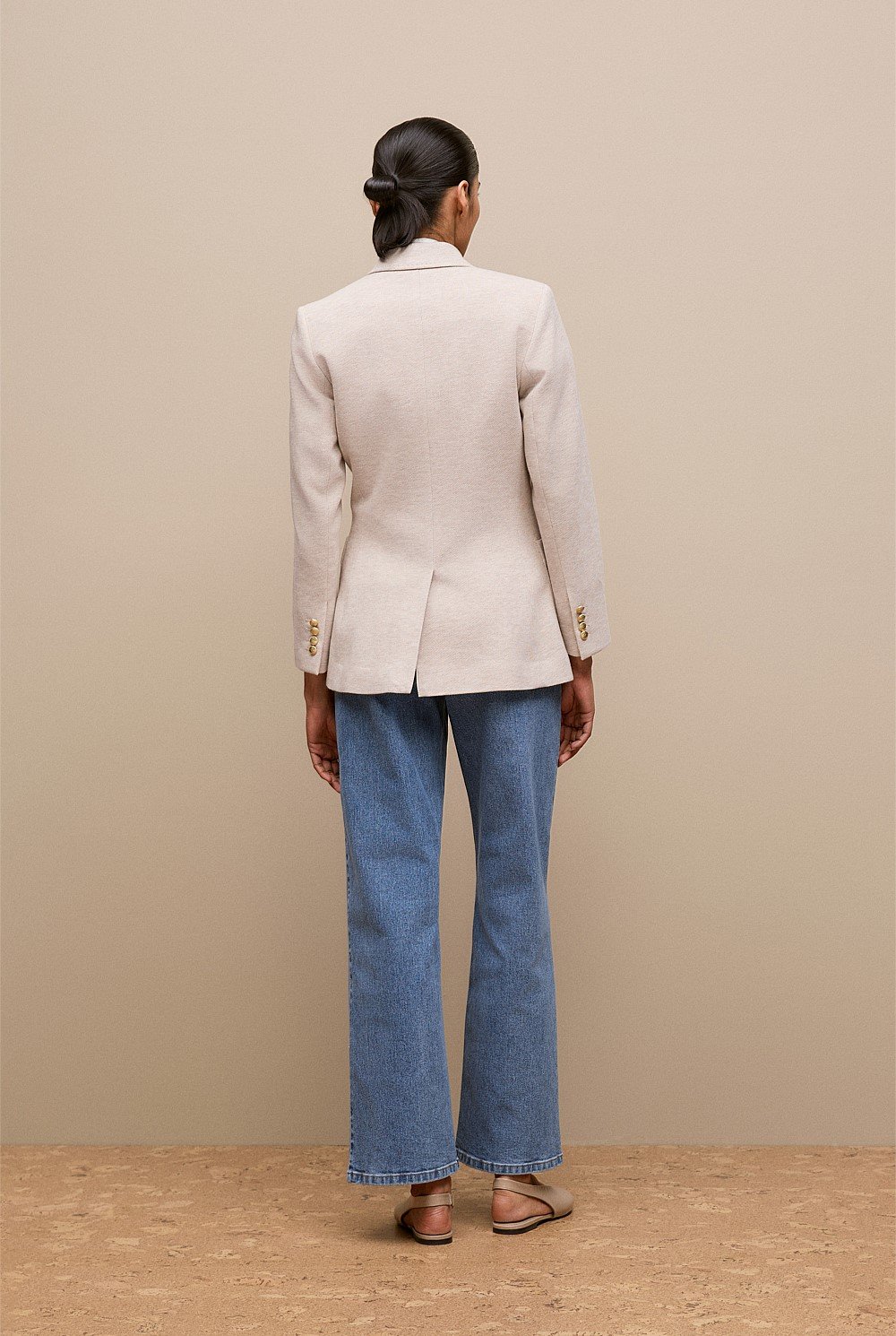 Pique Blend Double Breasted Blazer