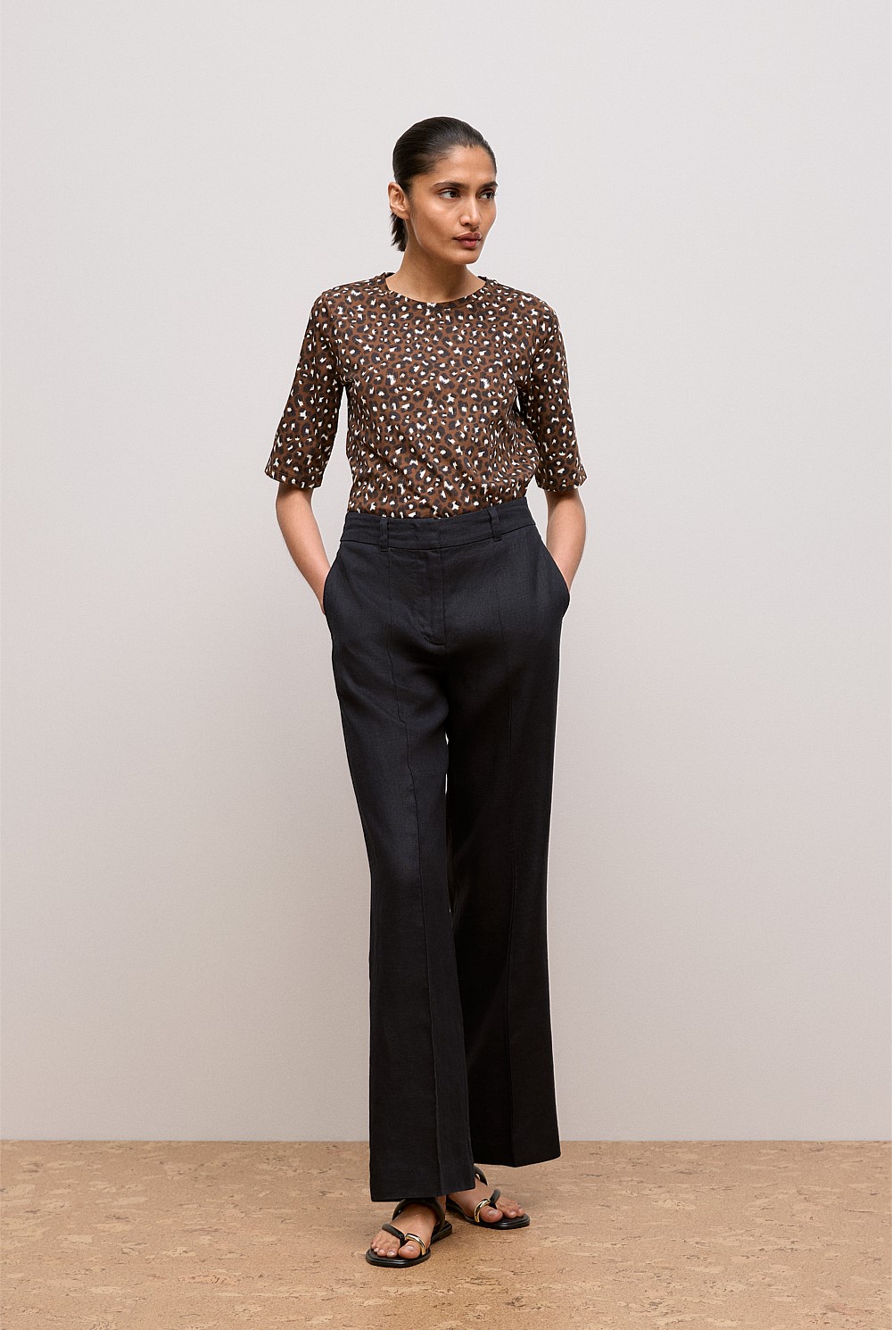 Cotton Leopard Half Sleeve T-shirt