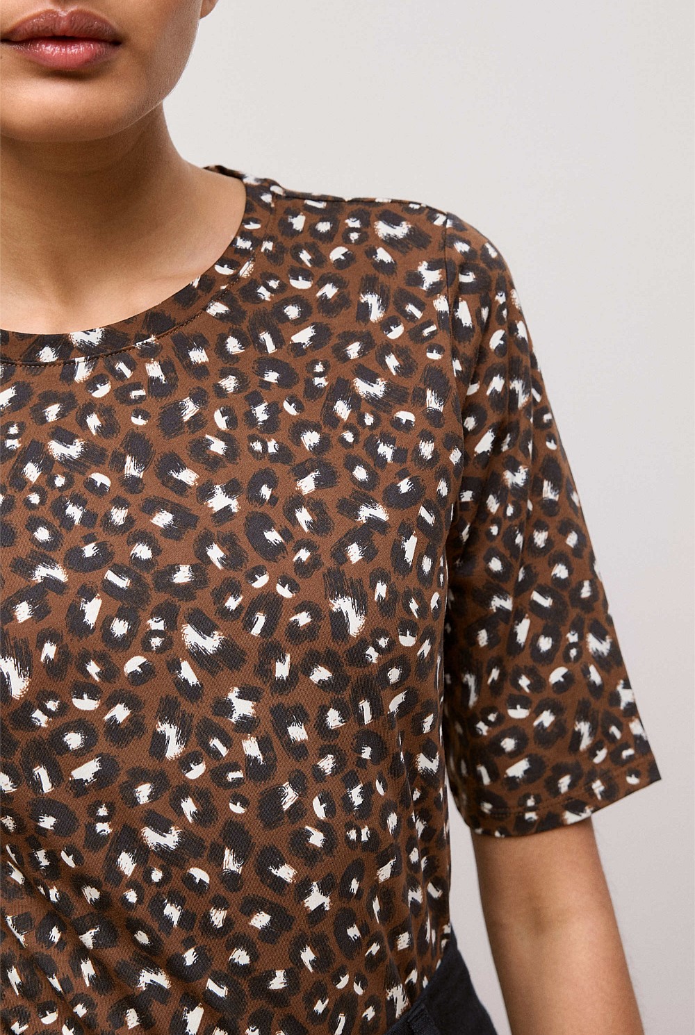 Cotton Leopard Half Sleeve T-shirt