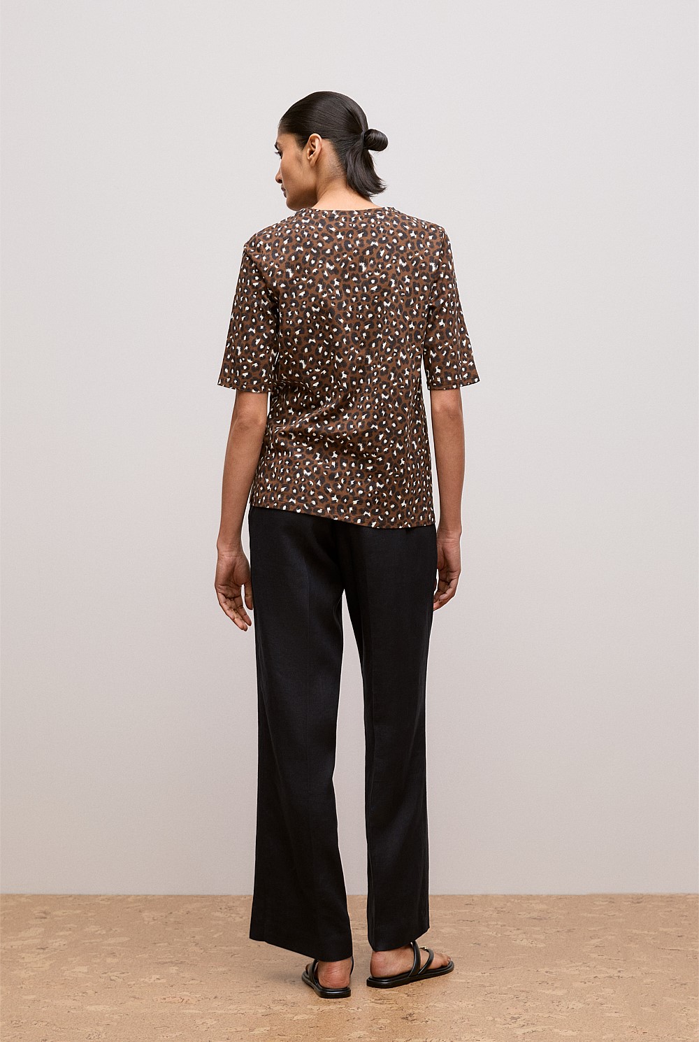 Cotton Leopard Half Sleeve T-shirt
