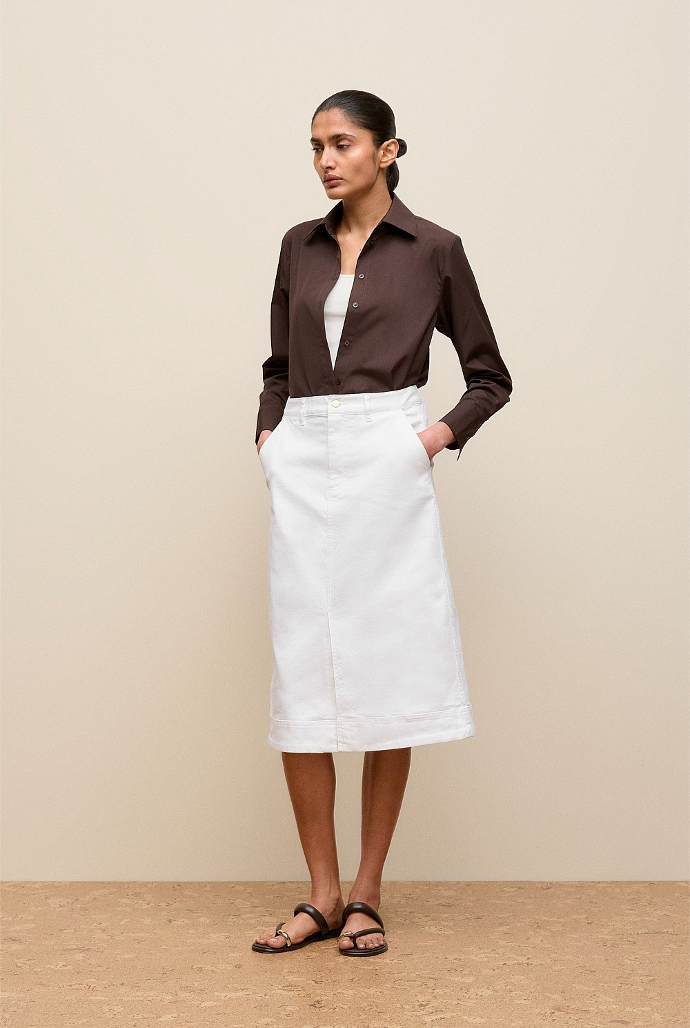 Denim A-line Skirt
