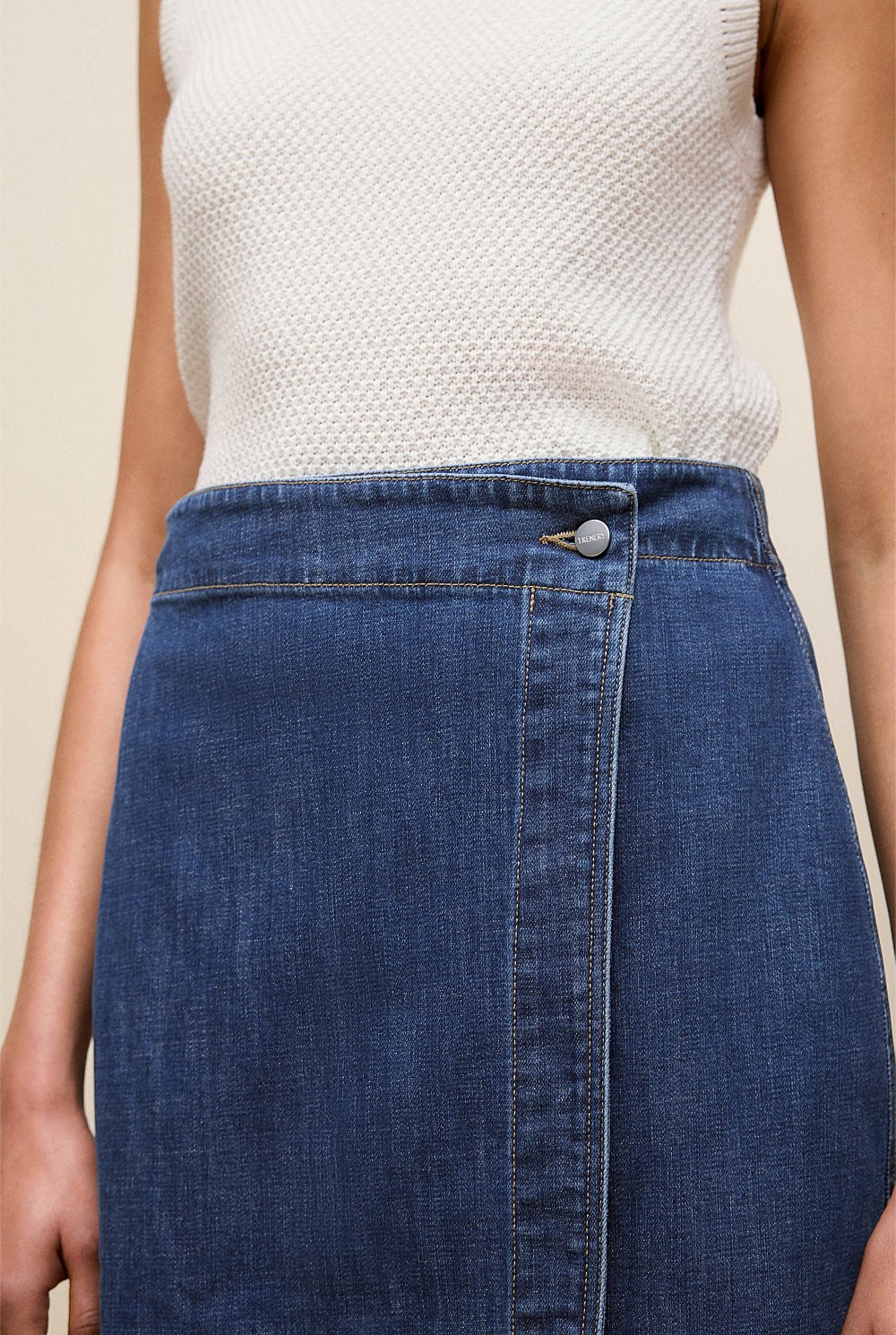 Soft Denim Wrap Skirt