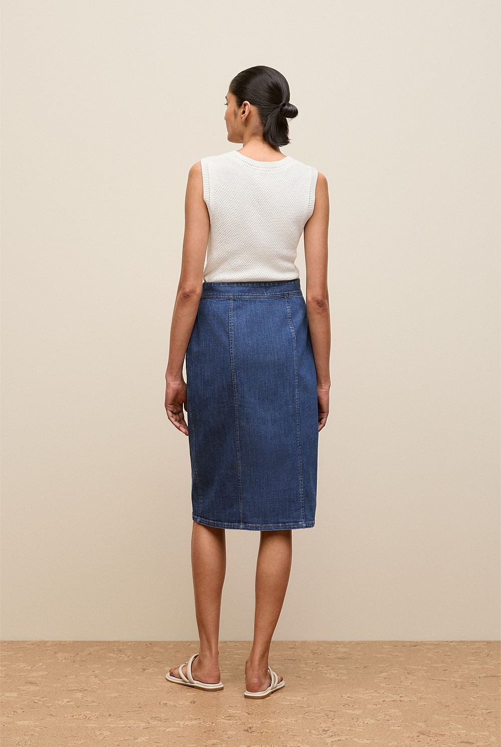 Soft Denim Wrap Skirt