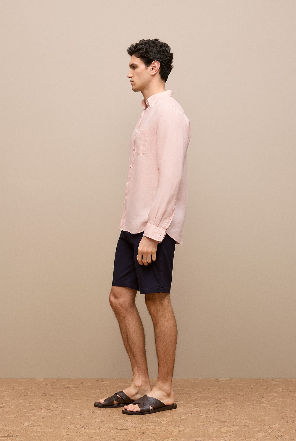 Stretch Cotton Dobby Longline Short