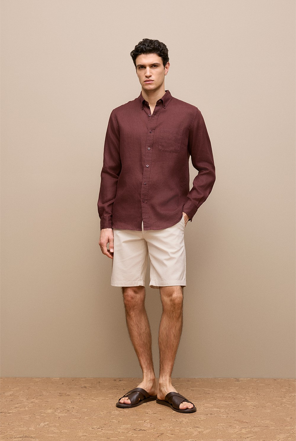 Regular Fit Linen Classic Long Sleeve Shirt