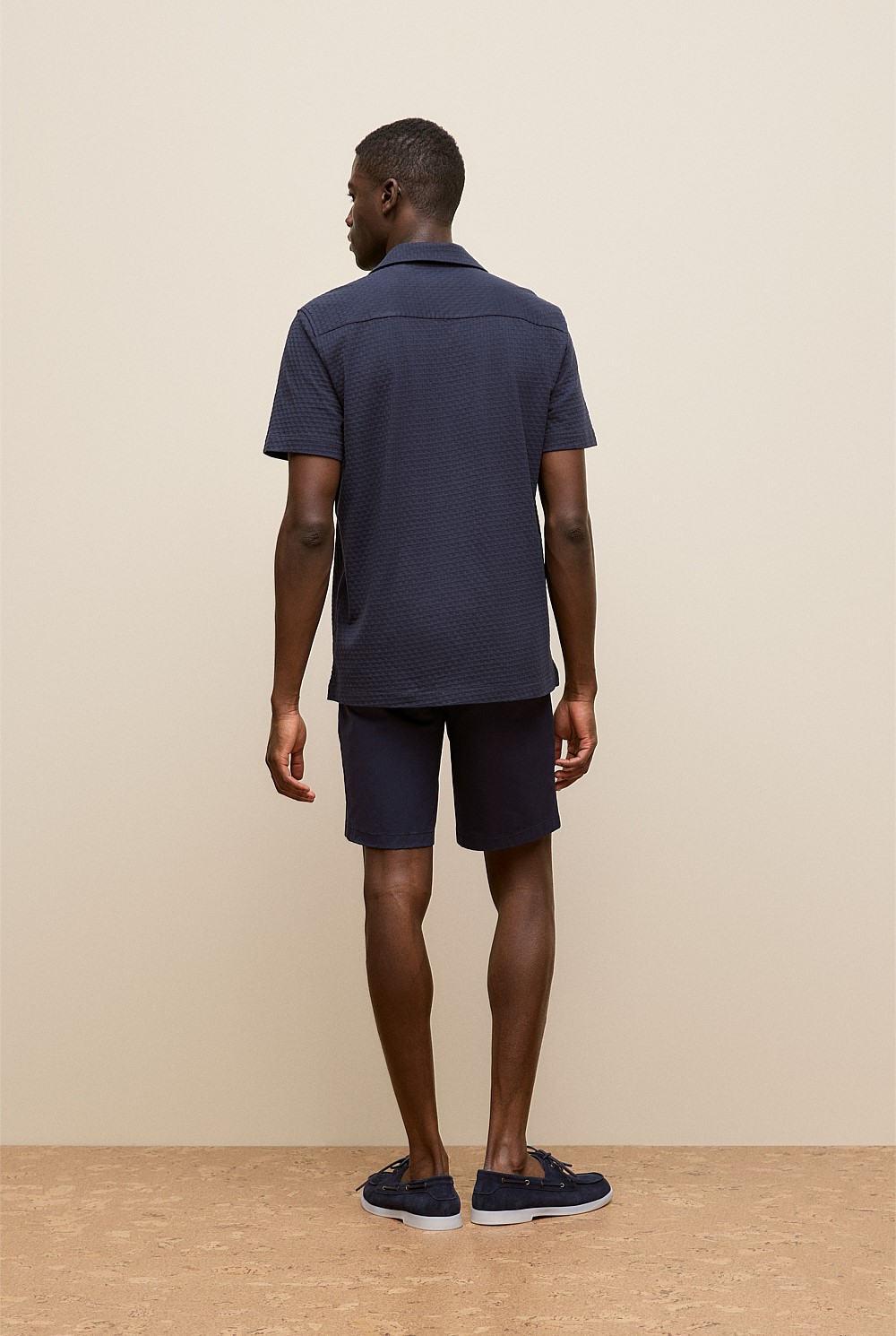 Basketweave Cotton Camp Shirt