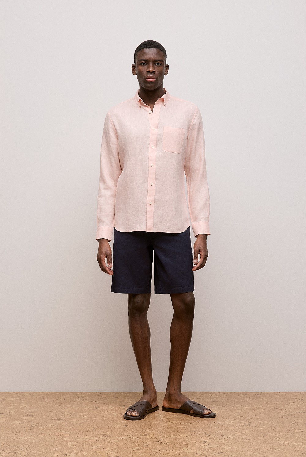 Regular Fit Linen Classic Long Sleeve Shirt