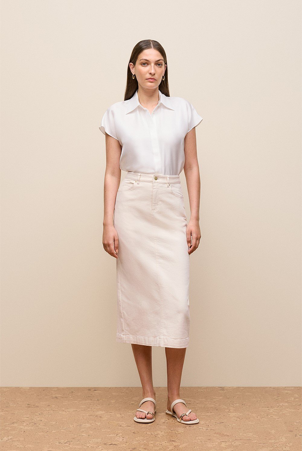 Longline Denim Skirt