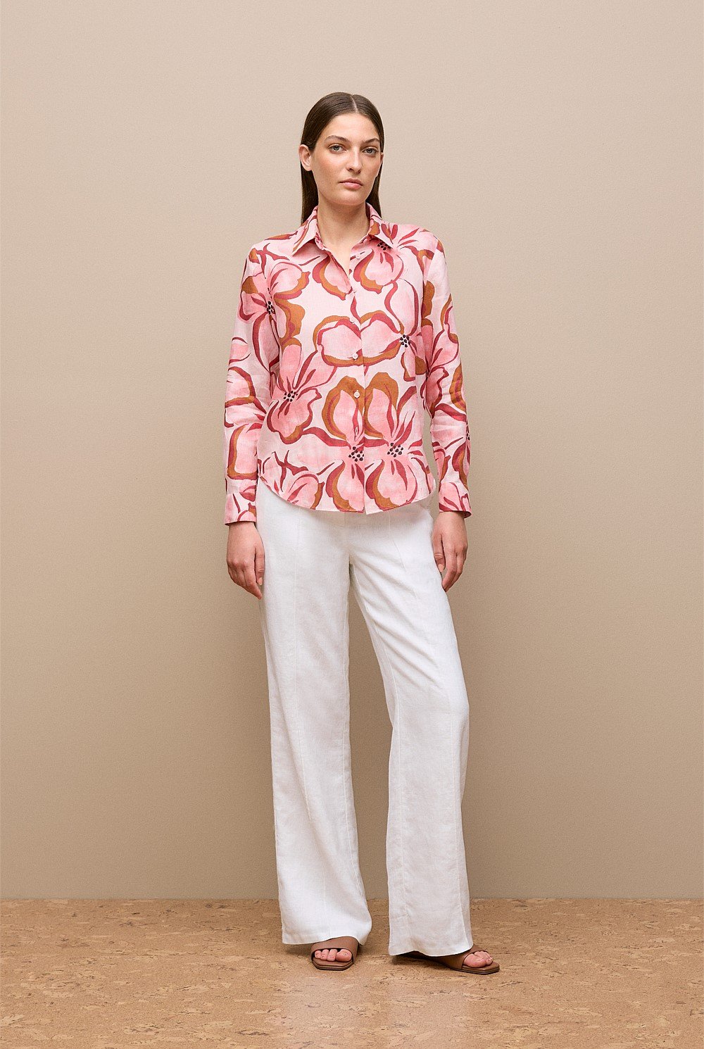 Peony Linen Classic Shirt