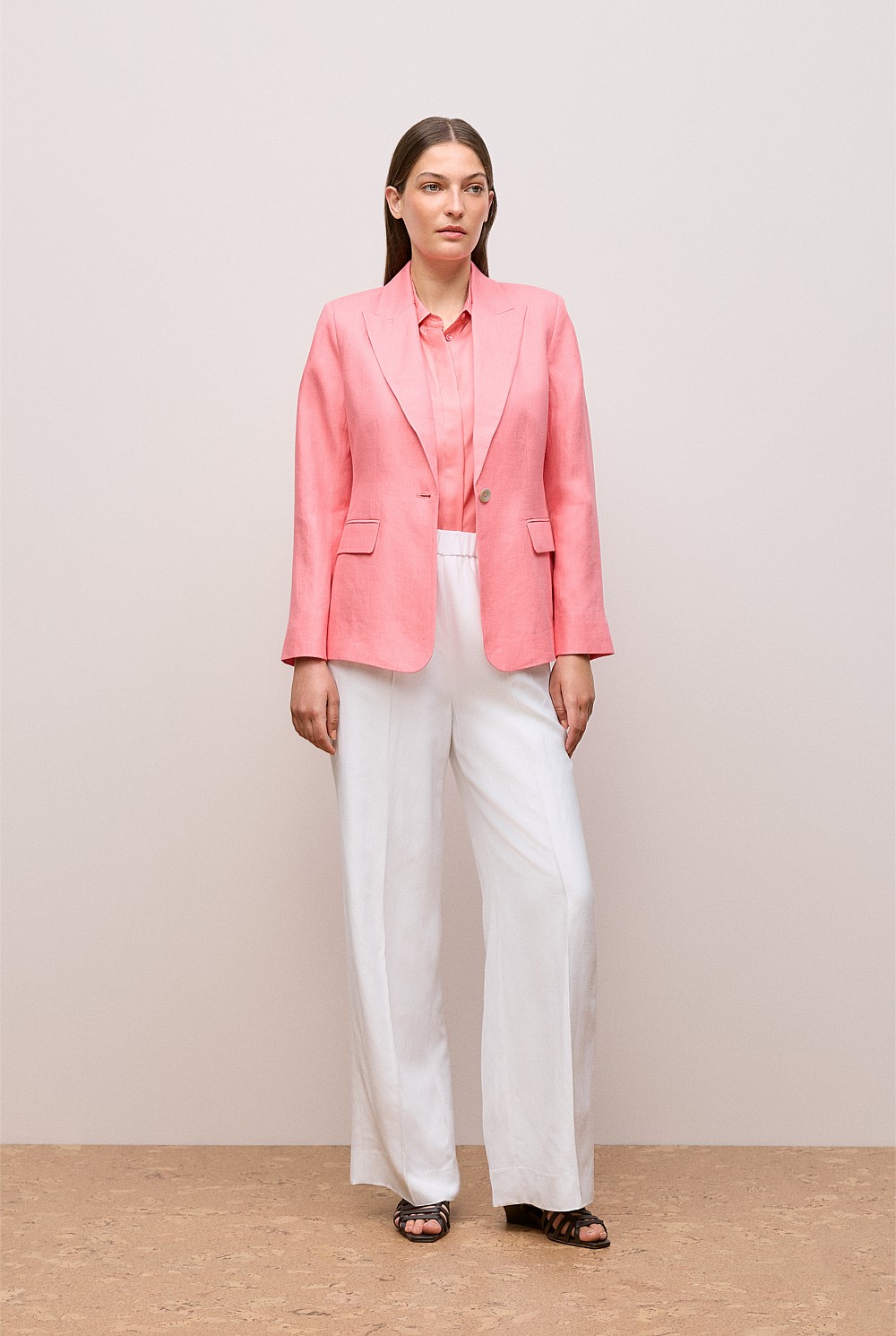 Linen Twill Single Breasted Blazer