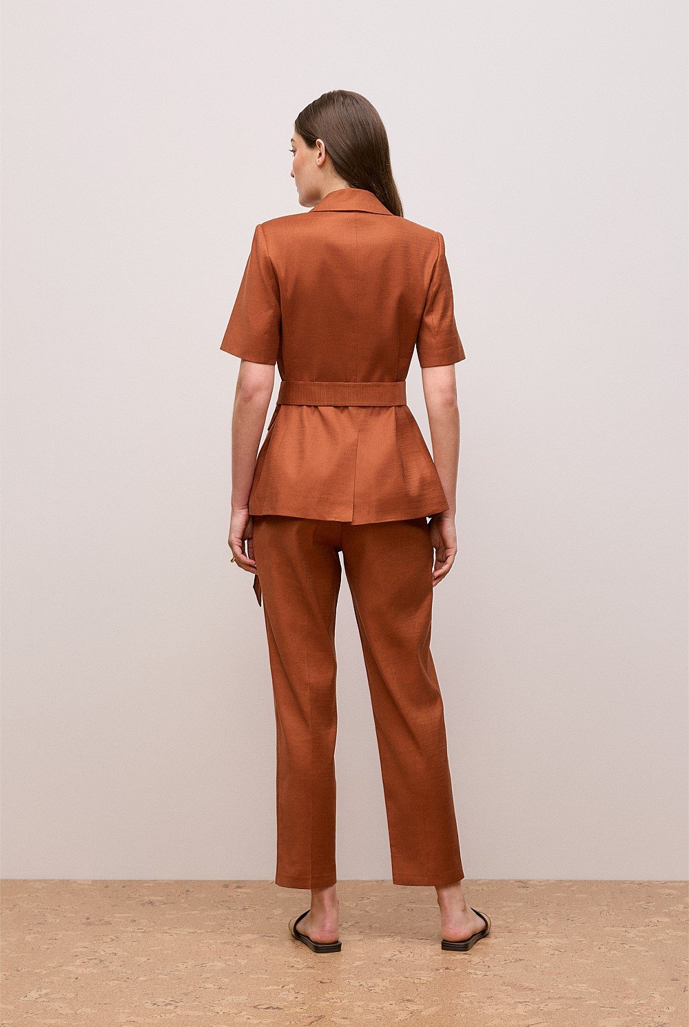 Stretch Linen Short Sleeve Blazer
