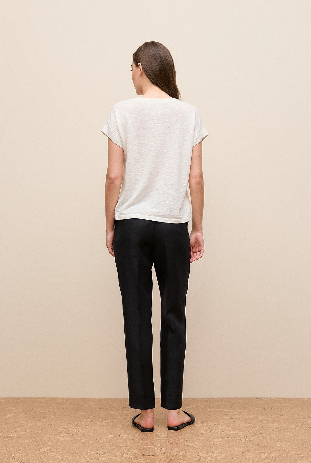 Linen Cotton Relaxed Crew T-shirt