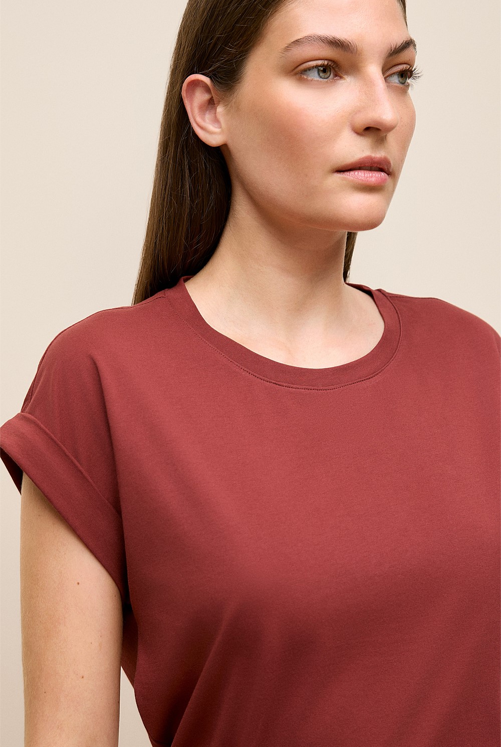 Australian Cotton Cuff Sleeve T-shirt